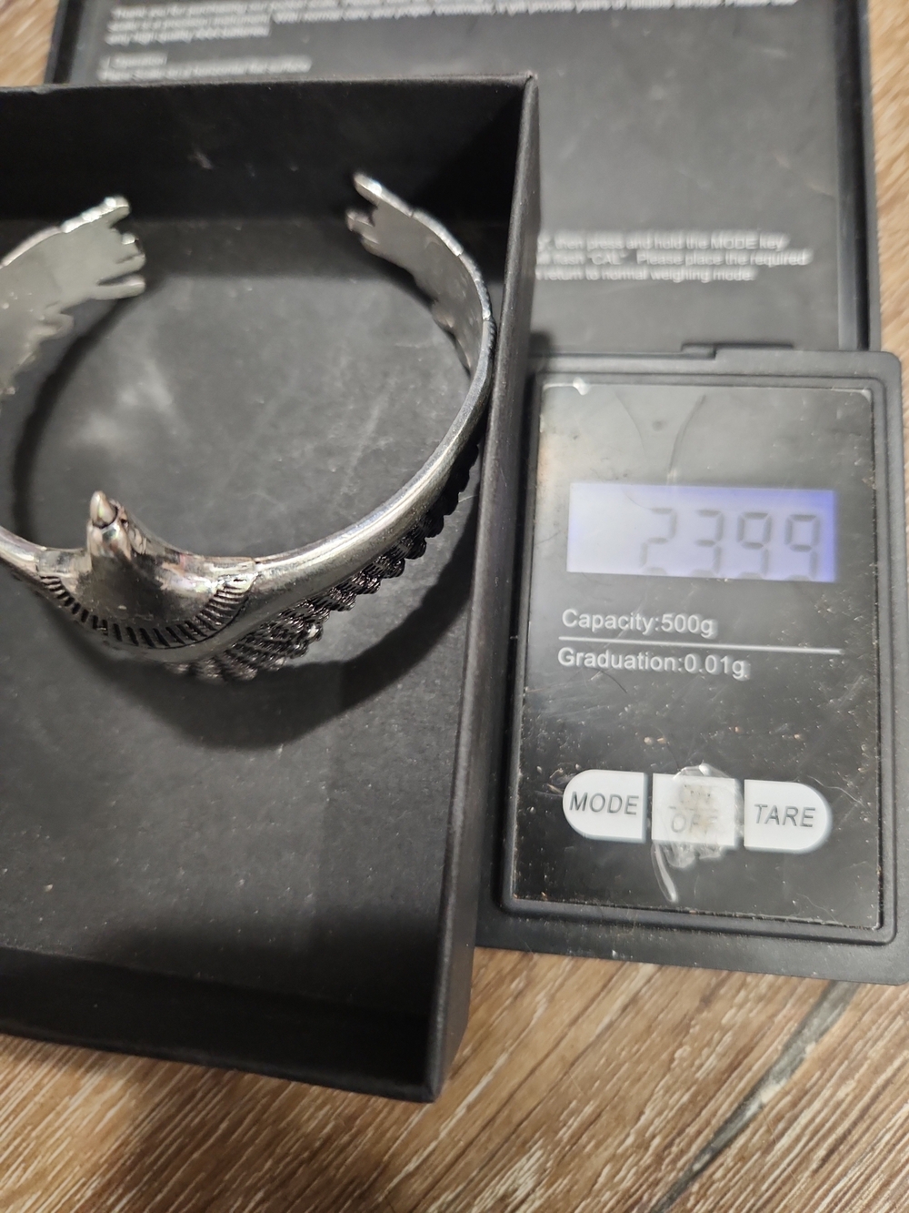 Handcrafted Silver-Tone Navajo Style Cuff Bracelet